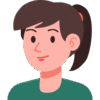 icon illustration of a little girl with short hairs