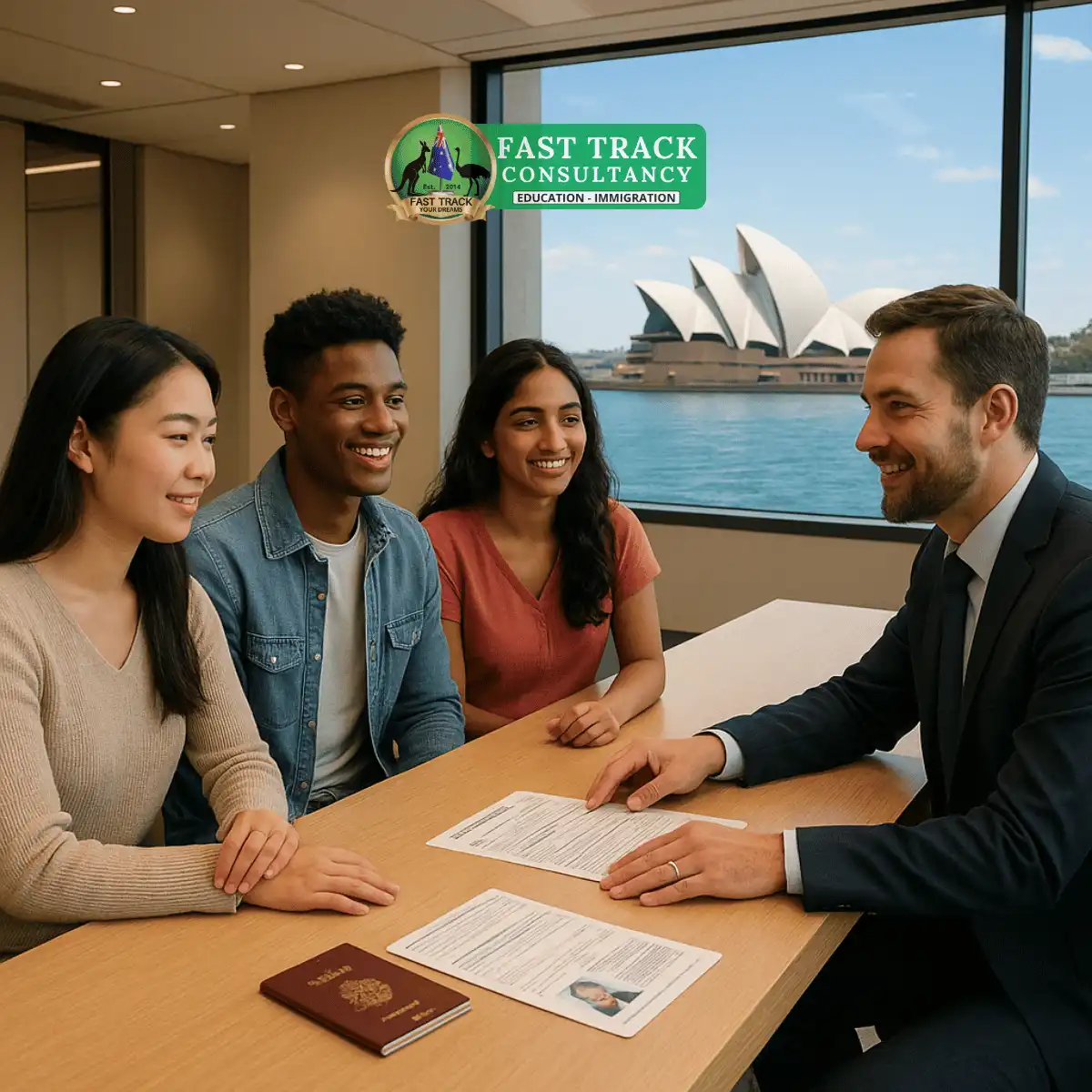 a man in Australian bank is dealing for opening International student bank account in Australia